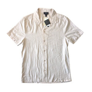 Magaschoni Man Blush Linen Blend Button Up Luxury Casual Shirt New Size S Beach